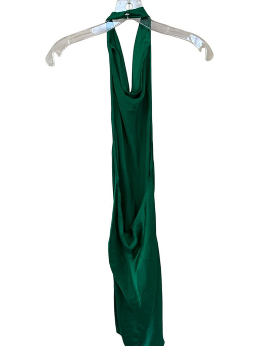 Amanda Uprichard Size L Forest Green Silk Halter Neck Open Back Dress Forest Green / L