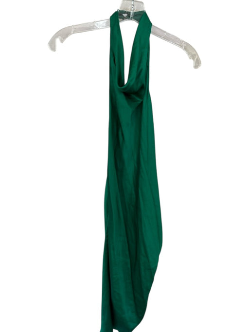 Amanda Uprichard Size L Forest Green Silk Halter Neck Open Back Dress Forest Green / L