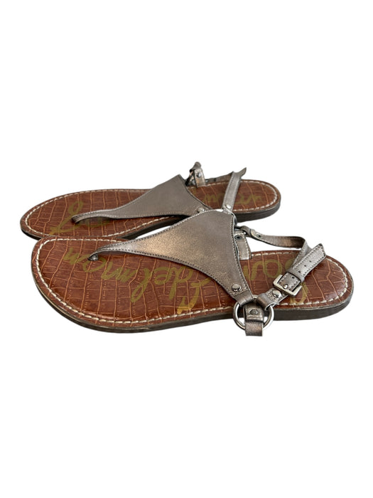 Sam Edelman Shoe Size 7 Brown & Silver Leather Upper Silver Hardware Shoes Brown & Silver / 7