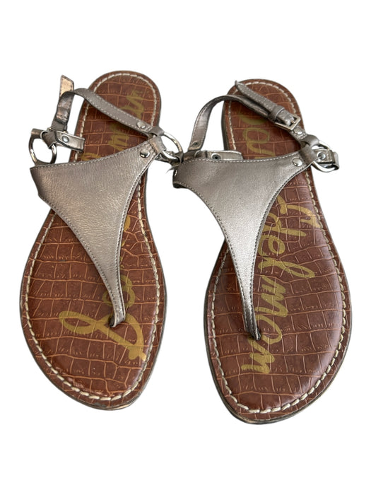 Sam Edelman Shoe Size 7 Brown & Silver Leather Upper Silver Hardware Shoes Brown & Silver / 7