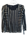 Alfani Size M Black & Gold Rayon Blend Long Sleeve Striped Back Zip Top Black & Gold / M