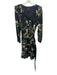 Cynthia Rowley Size S Black & Multi Viscose Blend Floral & Birds Wrap Dress Black & Multi / S