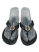 Tory Burch Shoe Size 10 Black Plastic Logo Thong Sandals Black / 10