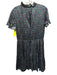 Cynthia Rowley Size 4 Black & Multi Silk Blend Ruffle Floral Above Knee Dress Black & Multi / 4