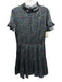 Cynthia Rowley Size 4 Black & Multi Silk Blend Ruffle Floral Above Knee Dress Black & Multi / 4