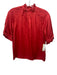 Corey lynn calter Size XS Red Rayon Satin Ruffle high neck short sleeve Top Red / XS