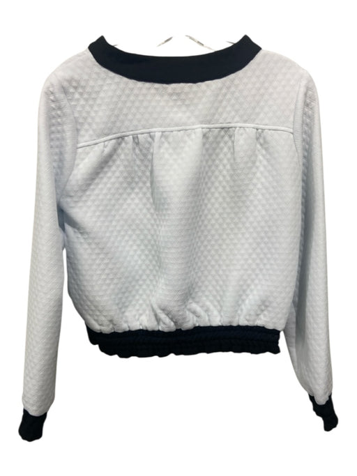 Katherine Kidd Size S White & Black Polyester Quilted Contrast Trim Top White & Black / S