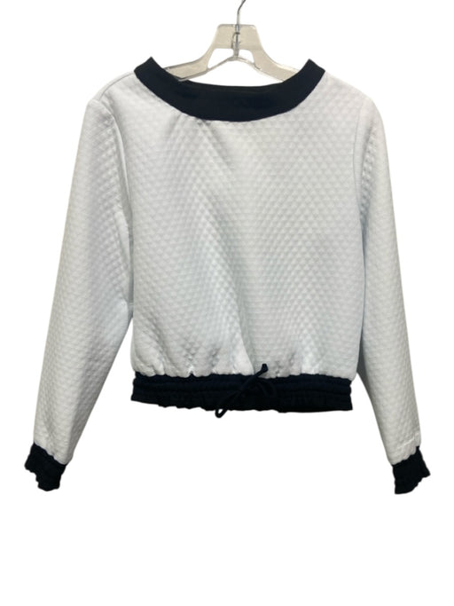 Katherine Kidd Size S White & Black Polyester Quilted Contrast Trim Top White & Black / S