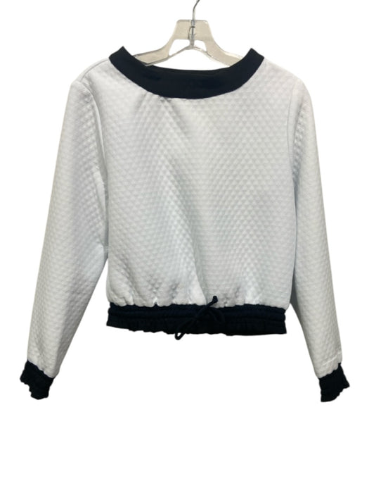 Katherine Kidd Size S White & Black Polyester Quilted Contrast Trim Top White & Black / S