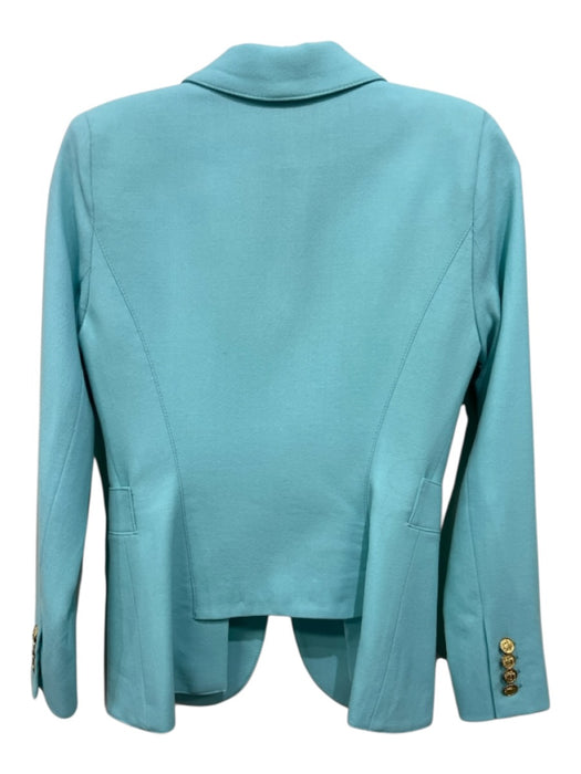 Smythe Size 2 Aqua Wool Blend Gold Buttons Jacket Blazer Aqua / 2