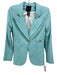 Smythe Size 2 Aqua Wool Blend Gold Buttons Jacket Blazer Aqua / 2