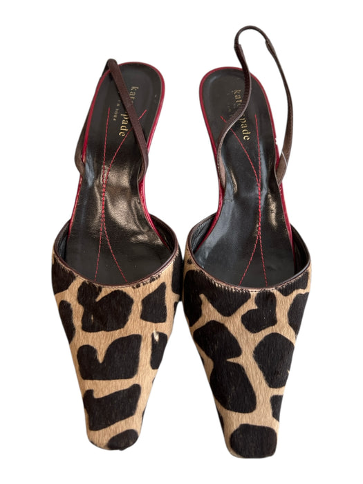 Kate Spade Shoe Size 6 Brown & Beige Leather Square Toe Cow Print Shoes Brown & Beige / 6