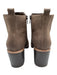 naturalizer Shoe Size 7 Dark Brown Nubuck Side Zip Stacked Block Heel Booties Dark Brown / 7