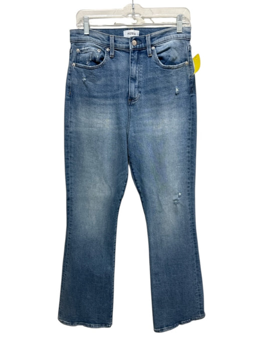 Pistola Size 29 Blue Wash Cotton Blend Zip & Button Distressed Whiskering Jeans Blue Wash / 29