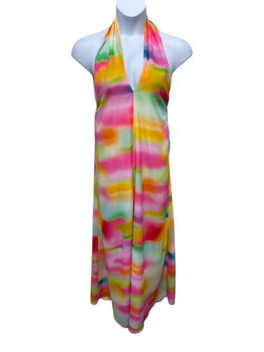 CROSBY by Mollie Burch Size L Multi Polyester Halter Maxi V Neck Ombre Dress Multi / L