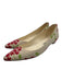 Manolo Blahnik Shoe Size 39.5 Cream, Red & Green Textile Leather Insole Shoes Cream, Red & Green / 39.5
