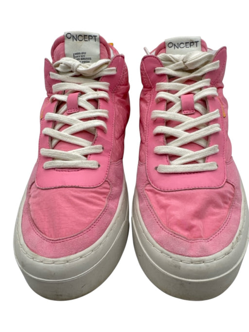Oncept Shoe Size 9 Pink Nylon & Leather Lace Up Platform Round Toe Mid Top Shoes Pink / 9