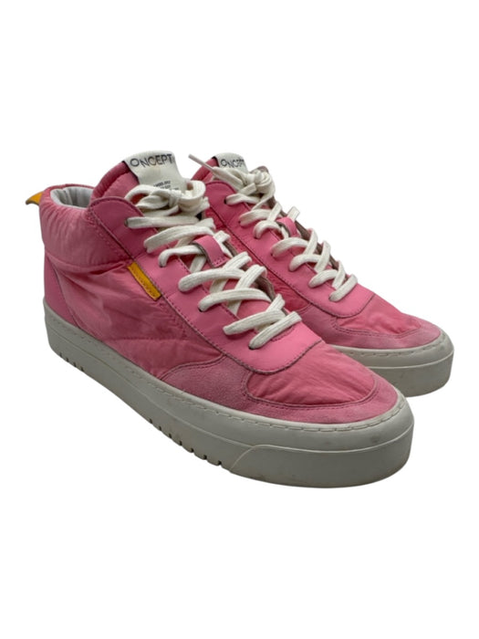 Oncept Shoe Size 9 Pink Nylon & Leather Lace Up Platform Round Toe Mid Top Shoes Pink / 9