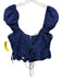 For Love & Lemons Size XL Navy Viscose Blend Pintuck Lace Detail Sleeveless Top Navy / XL