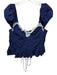 For Love & Lemons Size XL Navy Viscose Blend Pintuck Lace Detail Sleeveless Top Navy / XL