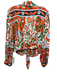 Ba&sh Size 2 Orange, Green, Multi Viscose Long Sleeve Abstract Print Buttons Top Orange, Green, Multi / 2