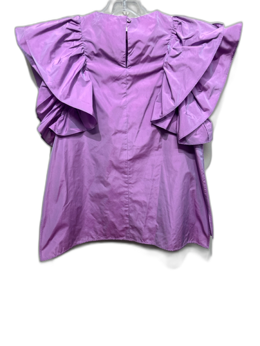 Psophia Vazquez de Castro Size S Purple Polyester Ruffle Cap Sleeve Taffeta Top Purple / S