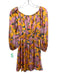 Lovers + Friends Size XS Orange & Purple Polyester Long Sleeve Floral Dress Orange & Purple / XS