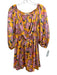 Lovers + Friends Size XS Orange & Purple Polyester Long Sleeve Floral Dress Orange & Purple / XS