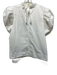 Monica Nera Size S White Cotton Puff 1/2 Sleeve Ruffle mock neck Top White / S