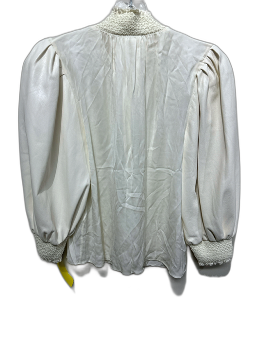 Alice + Olivia Classics Size S Cream White Viscose & Polyurethane 1/2 Button Top Cream White / S