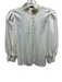 Alice + Olivia Classics Size S Cream White Viscose & Polyurethane 1/2 Button Top Cream White / S