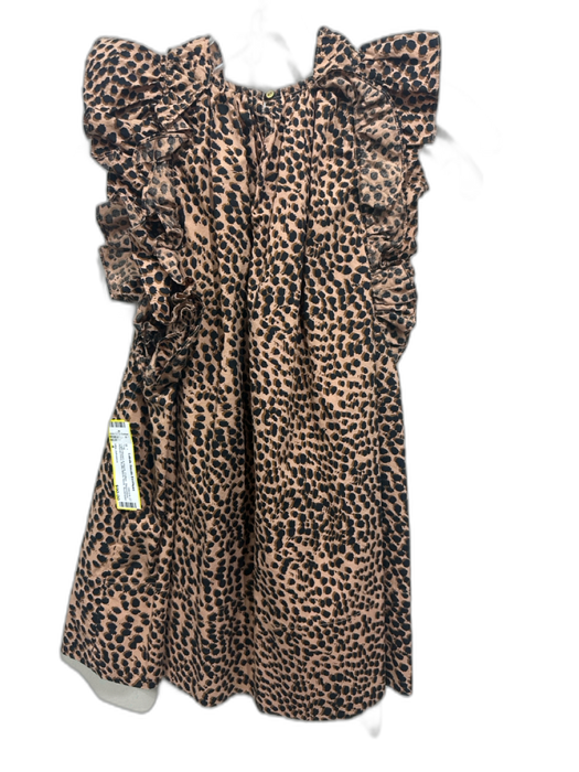 Ulla Johnson Size 4 Light Brown & Black Cotton Sleeveless Animal Print Top Light Brown & Black / 4