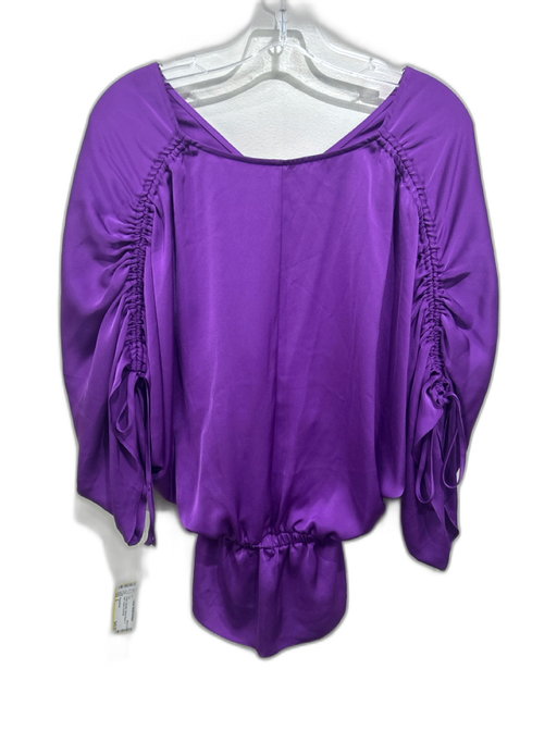 Ramy Brook Size S Purple Polyester Dolman Sleeve V Neck Peplum Top Purple / S