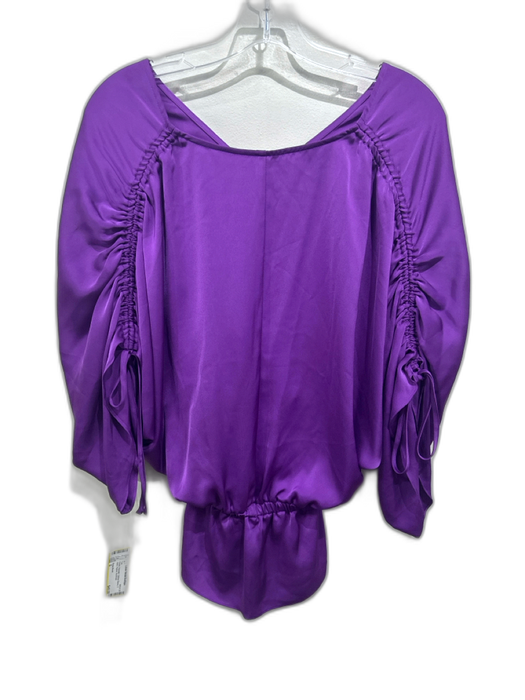 Ramy Brook Size S Purple Polyester Dolman Sleeve V Neck Peplum Top Purple / S
