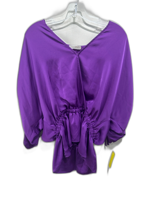 Ramy Brook Size S Purple Polyester Dolman Sleeve V Neck Peplum Top Purple / S