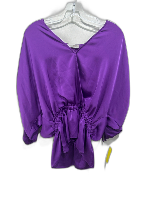 Ramy Brook Size S Purple Polyester Dolman Sleeve V Neck Peplum Top Purple / S