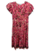 Ulla Johnson Size 8 Pink, Orange, Black Cotton & Viscose Abstract Floral Dress Pink, Orange, Black / 8