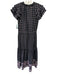 Misa Size Small Black, Pink, White Viscose Ruffle Cap Sleeve Floral Tiered Dress Black, Pink, White / Small