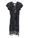 Misa Size Small Black, Pink, White Viscose Ruffle Cap Sleeve Floral Tiered Dress Black, Pink, White / Small