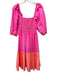 Tanya Taylor Size Small Pink & Orange Cotton Blend Short Bubble Sleeve Dress Pink & Orange / Small