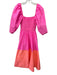 Tanya Taylor Size Small Pink & Orange Cotton Blend Short Bubble Sleeve Dress Pink & Orange / Small