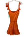 Rhode Size Medium Orange Cotton Tie Strap V Neck Godet hem Tassel Dress Orange / Medium