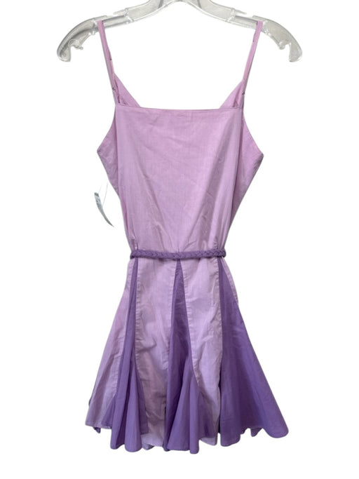 Rhode Size Small Purple & Lavender Cotton Spaghetti Strap Colorblock Mini Dress Purple & Lavender / Small