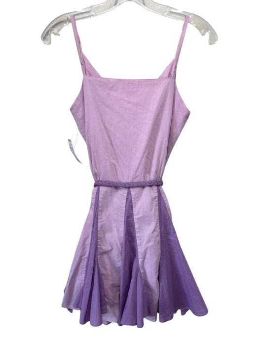 Rhode Size Small Purple & Lavender Cotton Spaghetti Strap Colorblock Mini Dress Purple & Lavender / Small