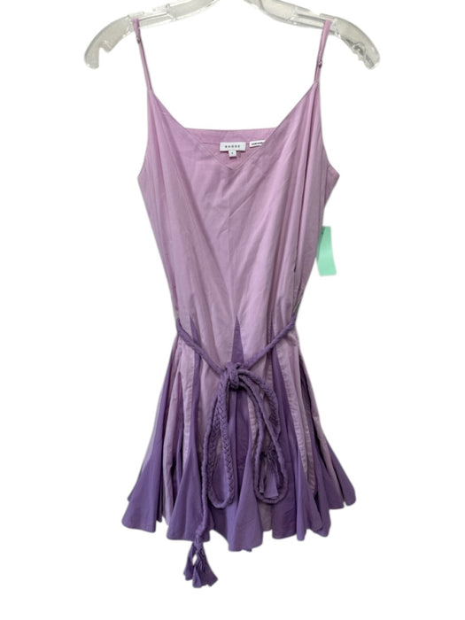 Rhode Size Small Purple & Lavender Cotton Spaghetti Strap Colorblock Mini Dress Purple & Lavender / Small
