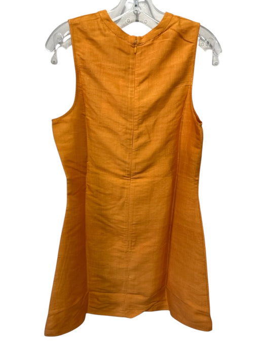 Julia Amory Size Medium Orange Silk Sleeveless seam detail Textured Dress Orange / Medium