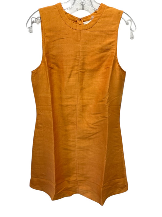 Julia Amory Size Medium Orange Silk Sleeveless seam detail Textured Dress Orange / Medium
