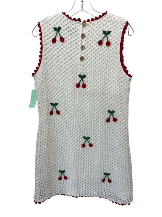 Saylor Size Medium Red, Green, White Cotton Blend Sleeveless Cherries Dress Red, Green, White / Medium