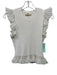 Ulla Johnson Size Large Cream White Viscose Blend Ruffle Cap Sleeve Ribbed Top Cream White / Large