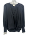 L'agence Size S Black Polyester Long puff sleeve Buttons V Neck Top Black / S